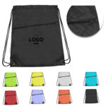 Polyester Drawstring Backpack With Zipper