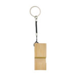 Natural Solid Wood Block Phone Stand Keychain Mobile Cell Holder Novelty Portable Travel Desk Clip - Image 3