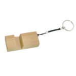 Natural Solid Wood Block Phone Stand Keychain Mobile Cell Holder Novelty Portable Travel Desk Clip - Image 4
