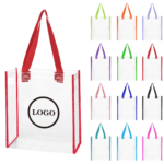 Customizable Clear Stadium Tote Bag - PVC Security Open Top, Waterproof, Compliant & Event Ready