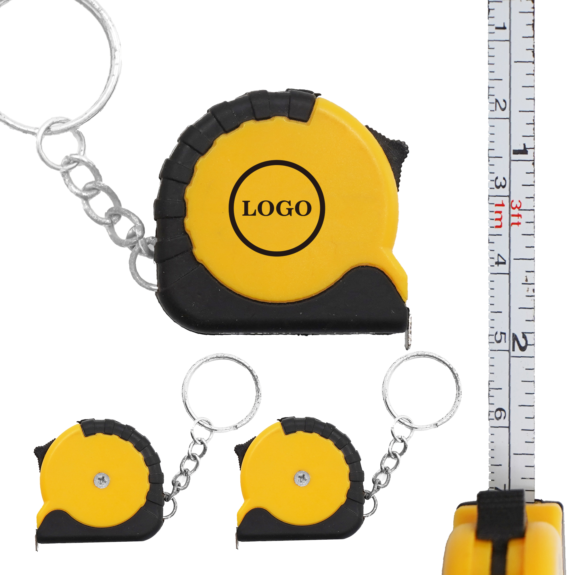 PPDN117-1 Portable Retractable Mini Tape Measure Keychain Pocket-sized Tool for Quick Measurements - Image 1