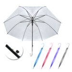 Clear PVC Advertising & Promotional Umbrella | Automatic Open Hook Handle Windproof & Rainproof - Image 2