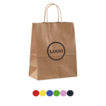 Eco-Friendly Recycled Natural Matte Kraft Paper Shopper Tote Gift Bag with Twisted Handle
