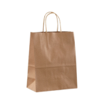 Eco-Friendly Recycled Natural Matte Kraft Paper Shopper Tote Gift Bag with Twisted Handle - Image 2