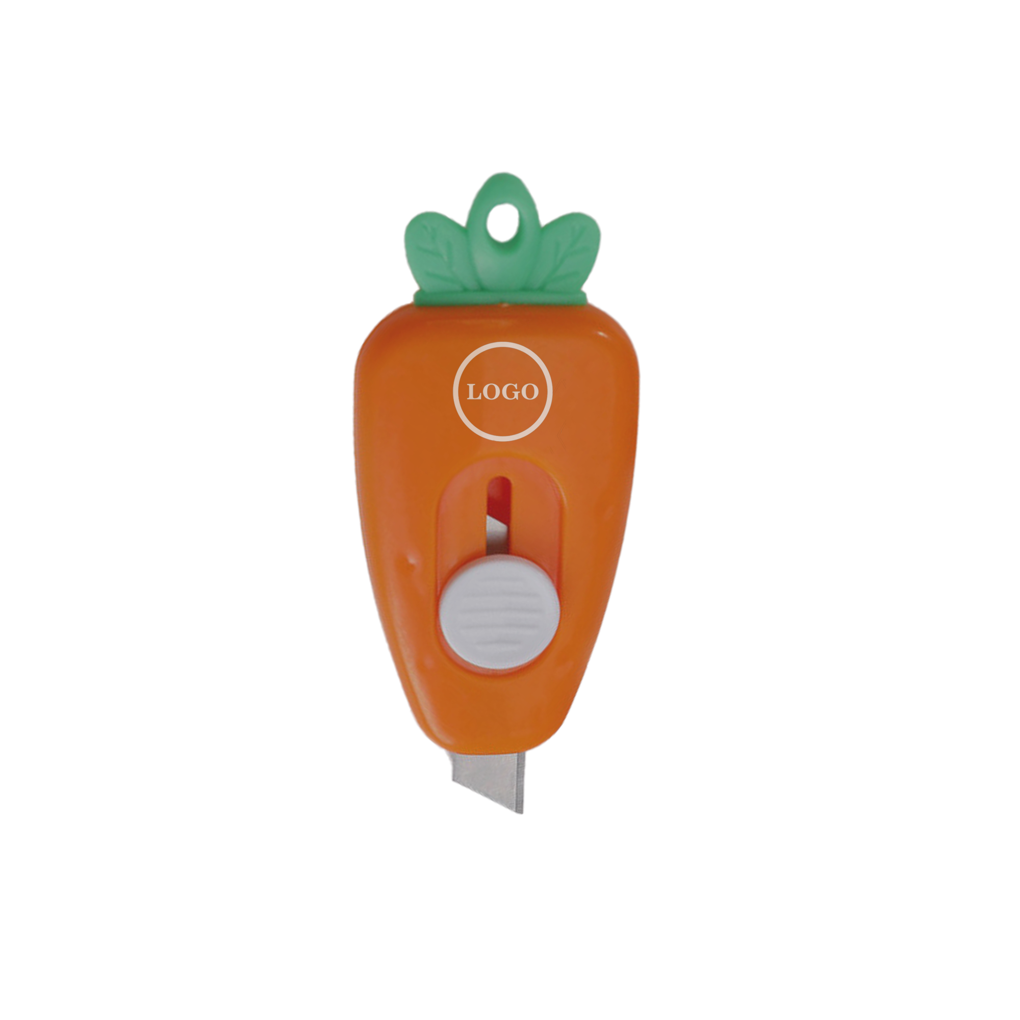 PPDN197-1 Cartoon Carrot-Shaped Mini Multi-Purpose Steel Safe Paper Cutter Office School Home Box Knife Tool - Image 1