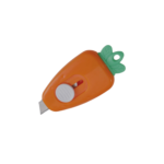 Cartoon Carrot-Shaped Mini Multi-Purpose Steel Safe Paper Cutter Office School Home Box Knife Tool - Image 2