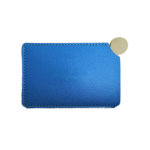 Card Shape Stainless Steel Mirror with PU Leather Cover Compact Portable - Image 2