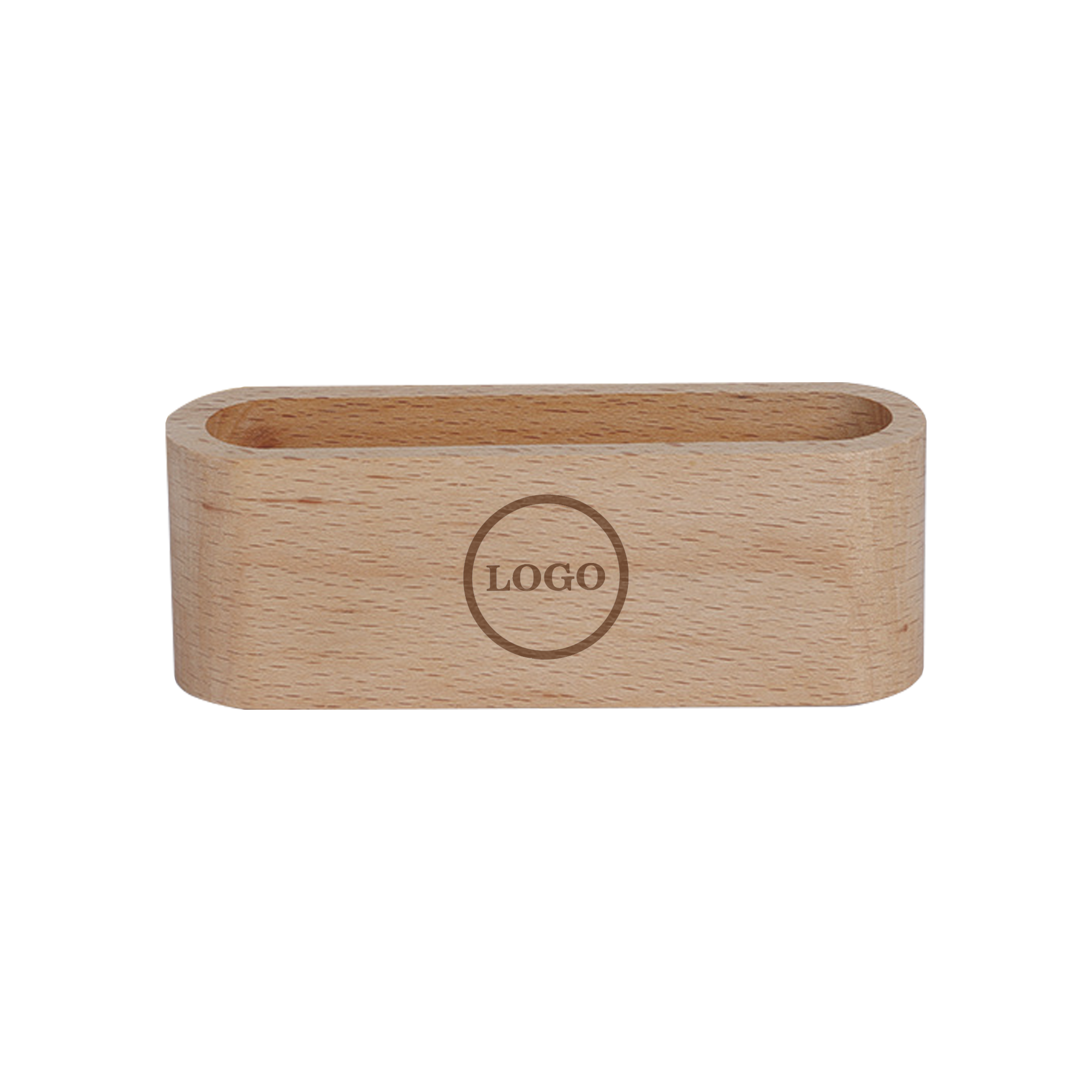 PPDN212-1 Desktop Wooden Business Card Holder Office Accessory Display Tray - Image 1