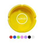 Soft Silicone Round Ashtray W/4 Grooves